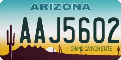 AZ license plate AAJ5602