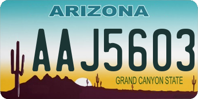 AZ license plate AAJ5603