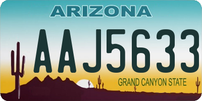 AZ license plate AAJ5633