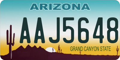 AZ license plate AAJ5648