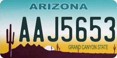 AZ license plate AAJ5653