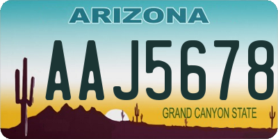 AZ license plate AAJ5678