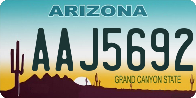 AZ license plate AAJ5692