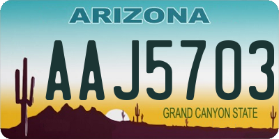 AZ license plate AAJ5703