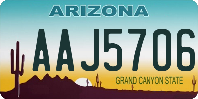 AZ license plate AAJ5706