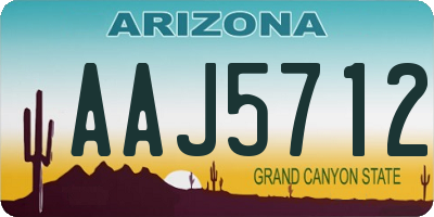 AZ license plate AAJ5712