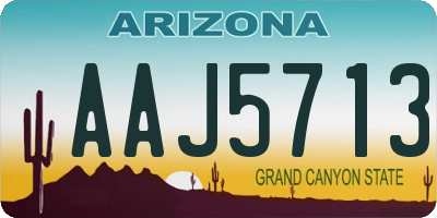 AZ license plate AAJ5713
