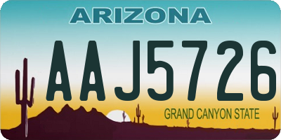 AZ license plate AAJ5726