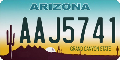 AZ license plate AAJ5741