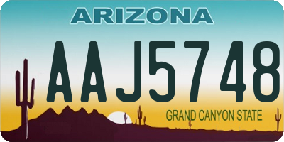 AZ license plate AAJ5748