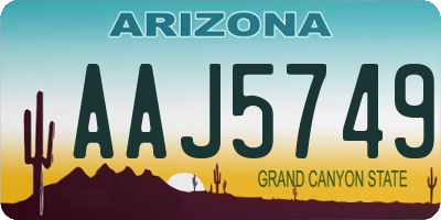 AZ license plate AAJ5749