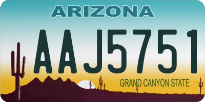 AZ license plate AAJ5751