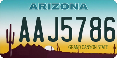AZ license plate AAJ5786
