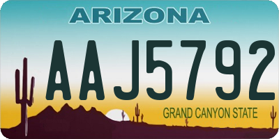 AZ license plate AAJ5792