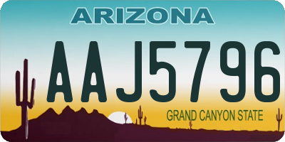 AZ license plate AAJ5796