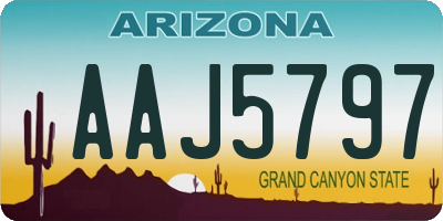 AZ license plate AAJ5797