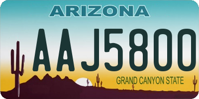AZ license plate AAJ5800