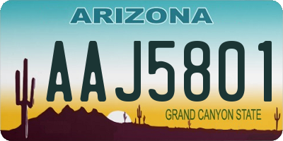 AZ license plate AAJ5801
