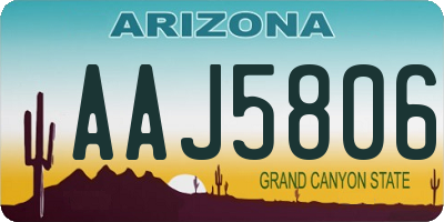 AZ license plate AAJ5806