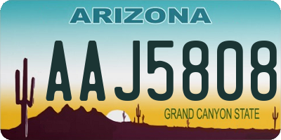 AZ license plate AAJ5808