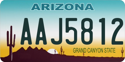 AZ license plate AAJ5812