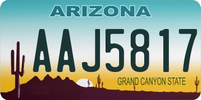 AZ license plate AAJ5817