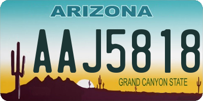 AZ license plate AAJ5818