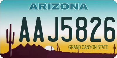 AZ license plate AAJ5826