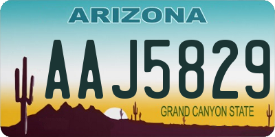 AZ license plate AAJ5829