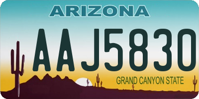 AZ license plate AAJ5830