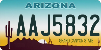 AZ license plate AAJ5832