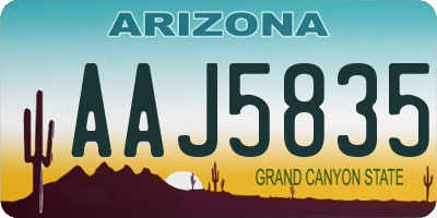 AZ license plate AAJ5835