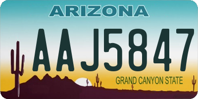AZ license plate AAJ5847