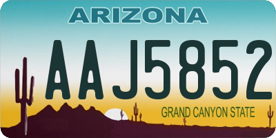 AZ license plate AAJ5852