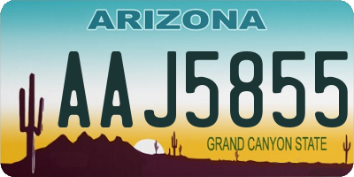 AZ license plate AAJ5855