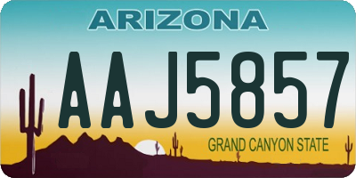 AZ license plate AAJ5857
