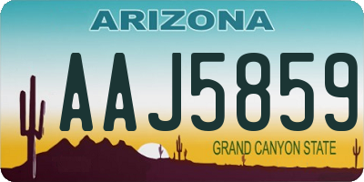AZ license plate AAJ5859