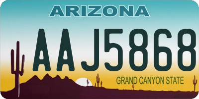 AZ license plate AAJ5868