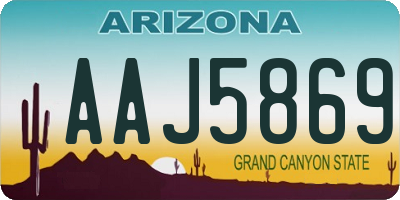 AZ license plate AAJ5869