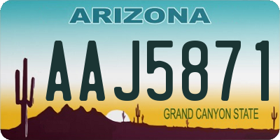 AZ license plate AAJ5871