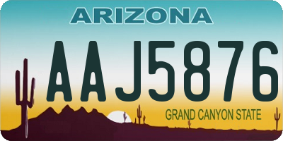 AZ license plate AAJ5876