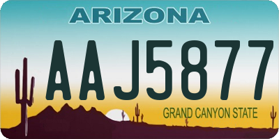 AZ license plate AAJ5877
