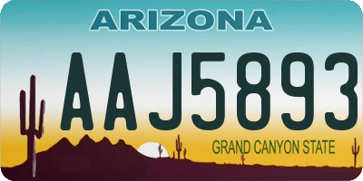AZ license plate AAJ5893