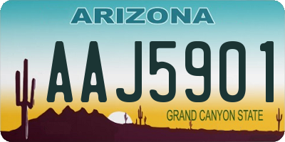 AZ license plate AAJ5901