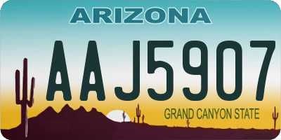 AZ license plate AAJ5907