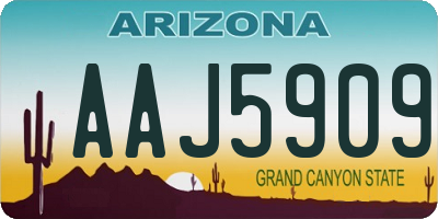 AZ license plate AAJ5909