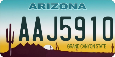 AZ license plate AAJ5910