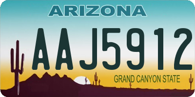 AZ license plate AAJ5912