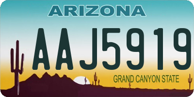 AZ license plate AAJ5919