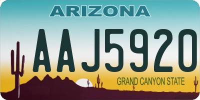 AZ license plate AAJ5920